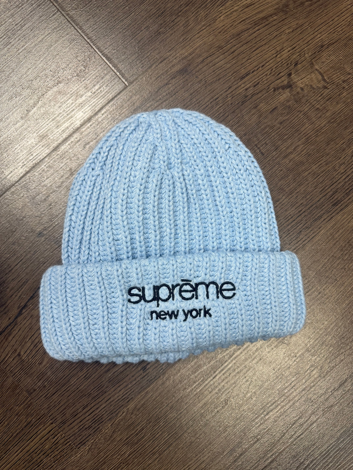 Supreme Blue Ribbed Beanie