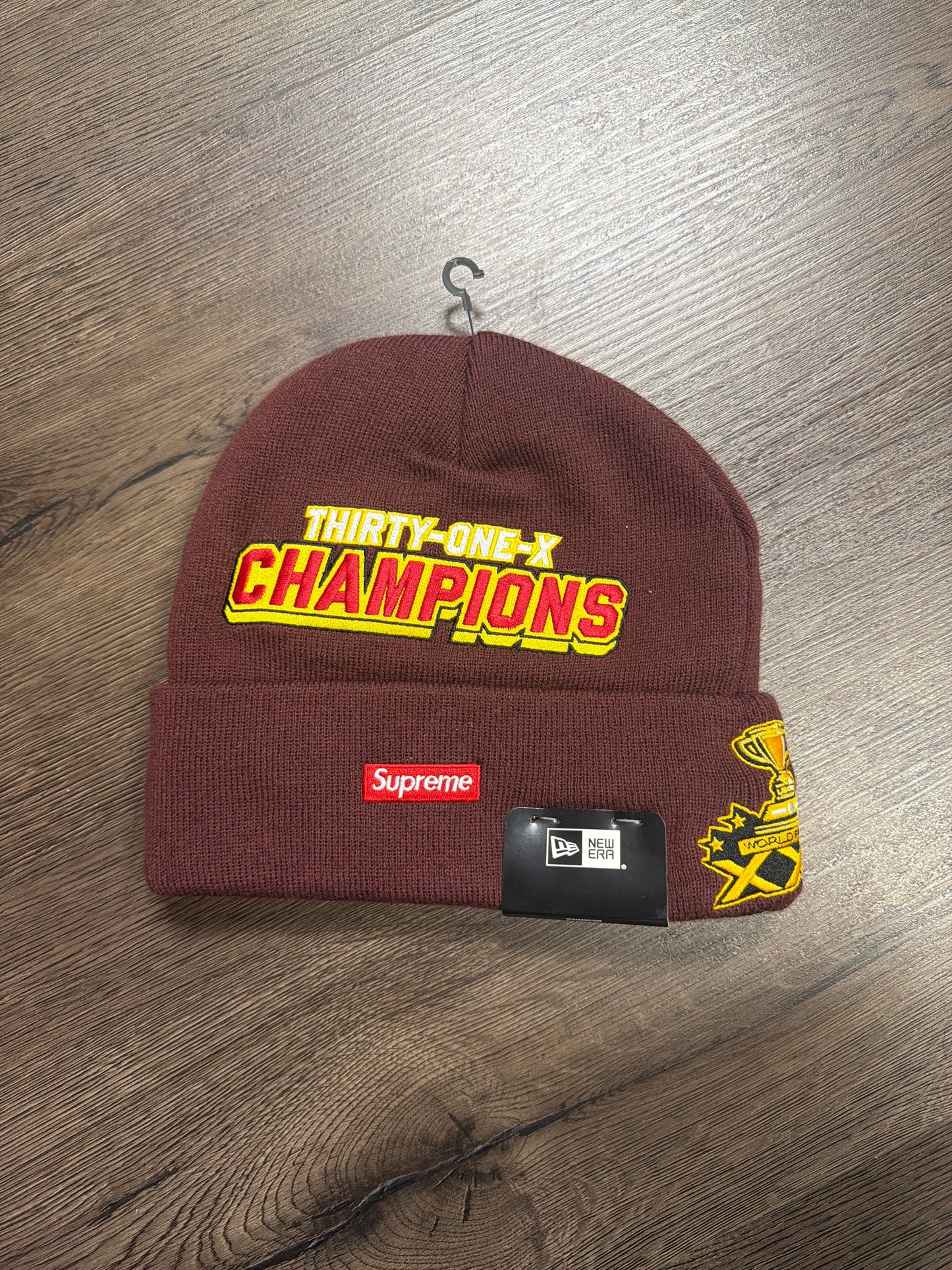 Supreme Burgundy Football Champions Beanie