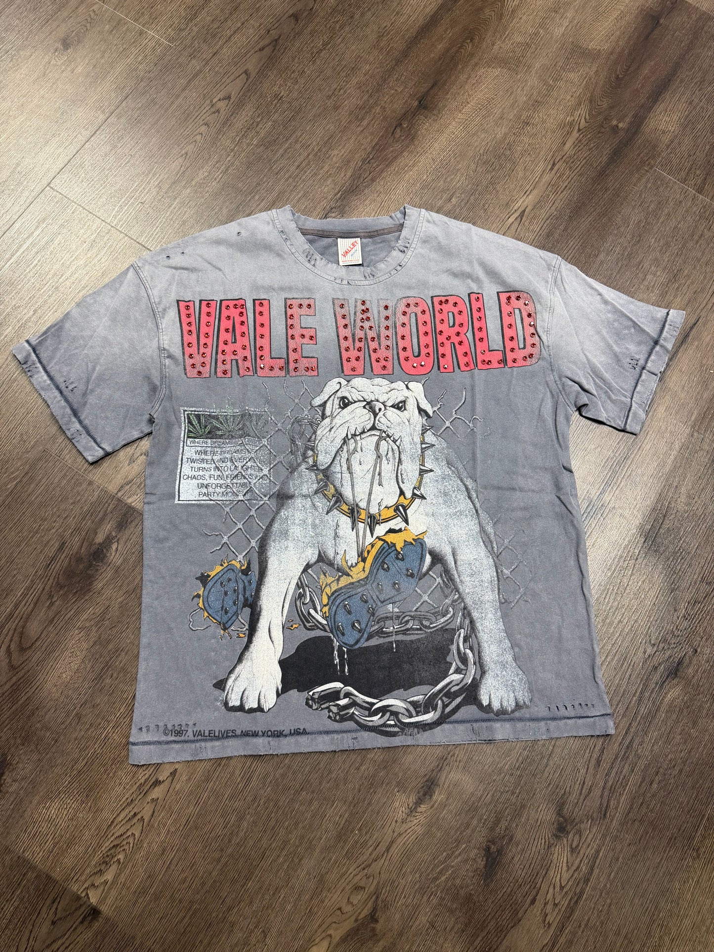 Vale Forever Grey Dog Studded Tee