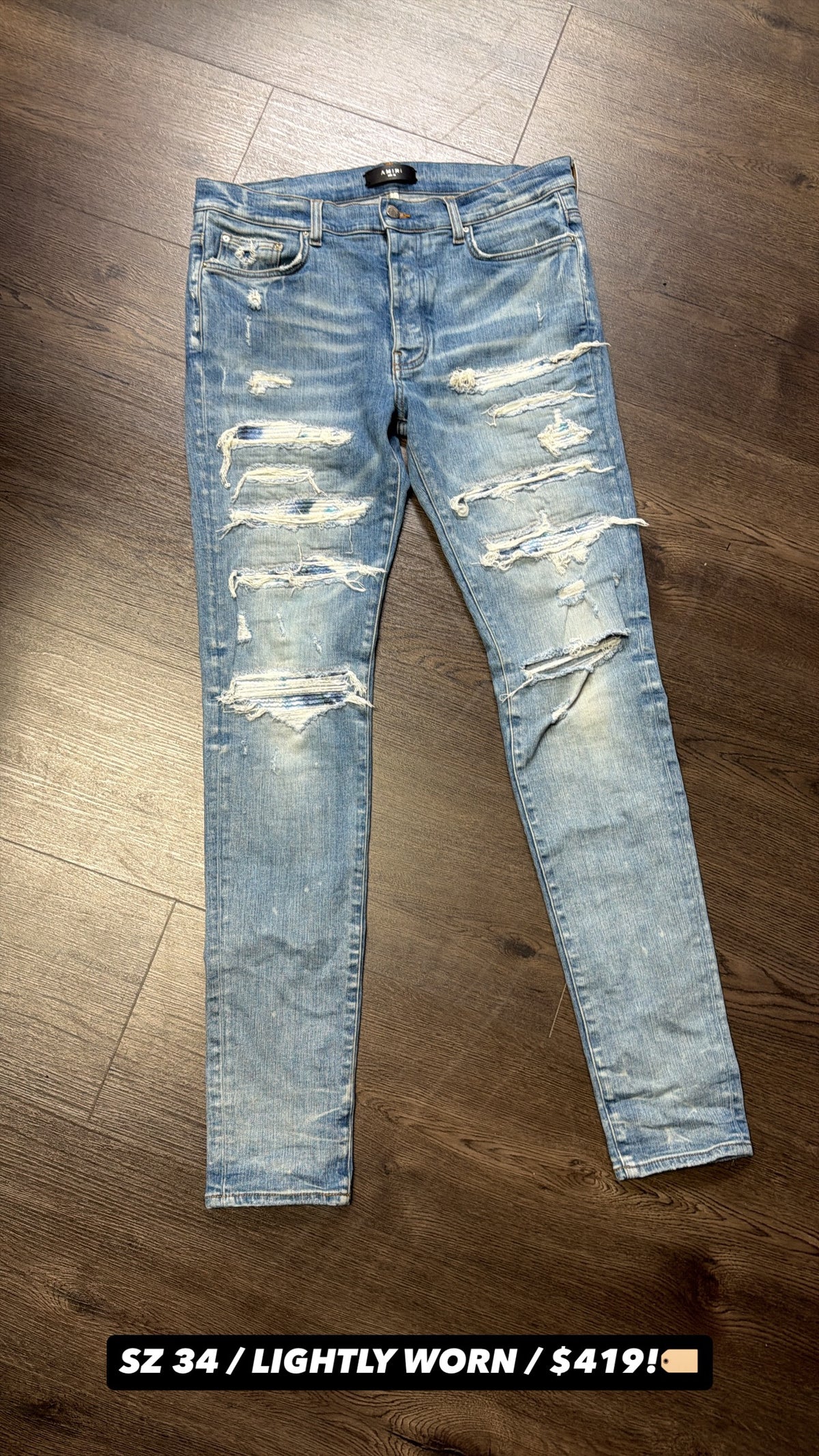 Amiri MX 1 White Blue Patch