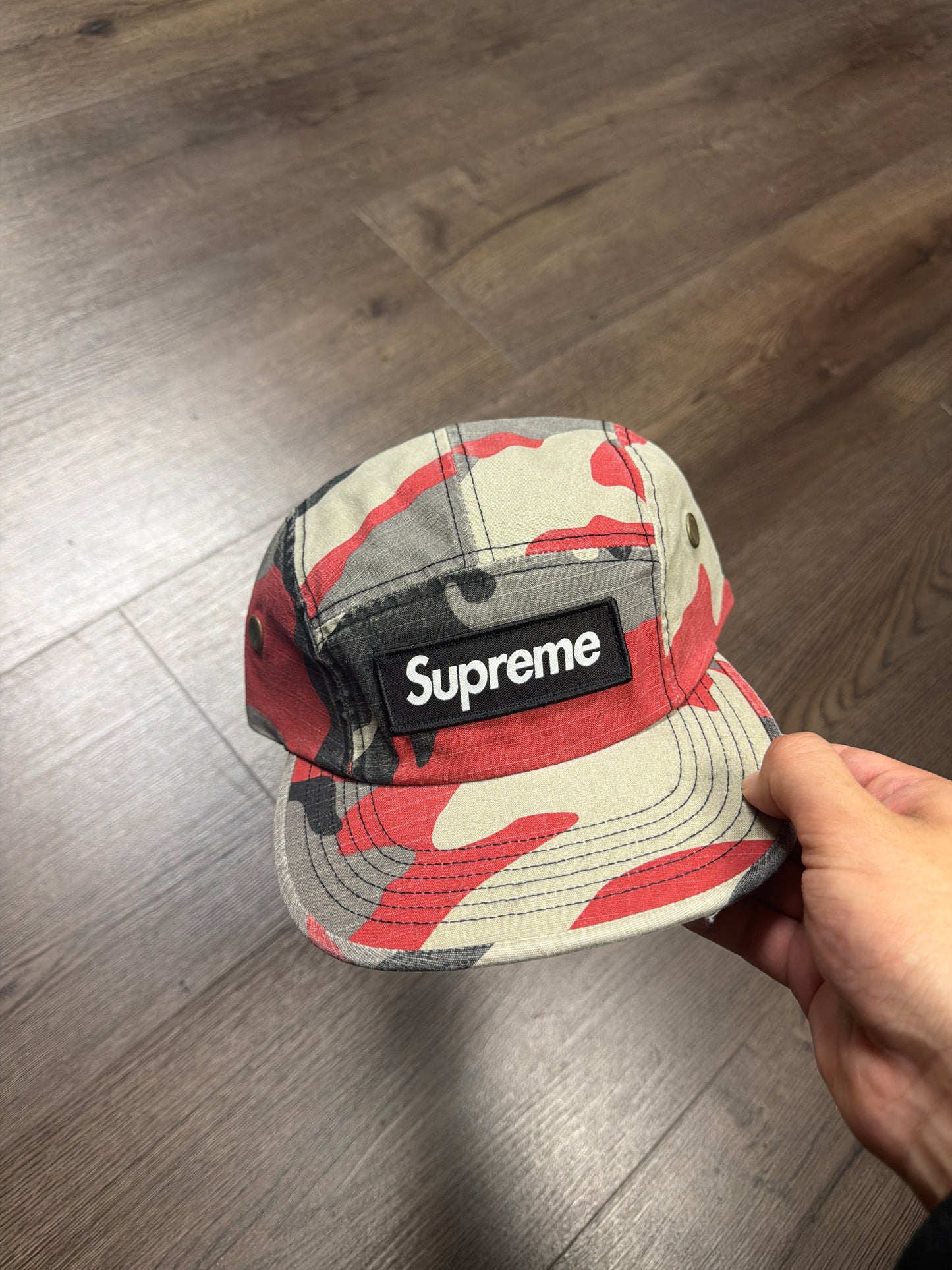 Supreme Red Camo Hat