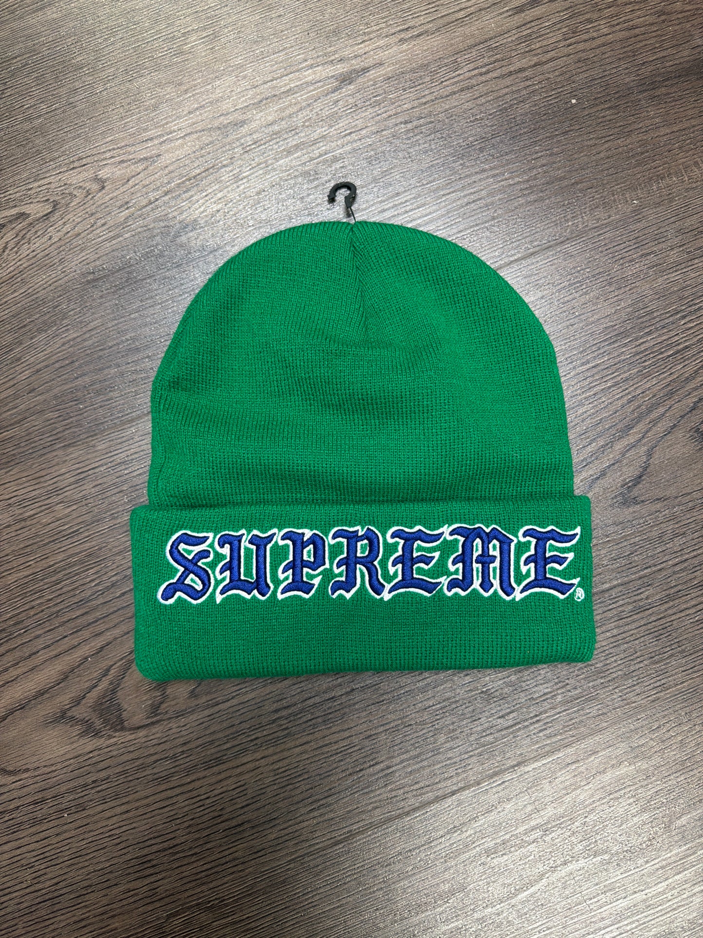 Supreme Green Blue Old English Beanie