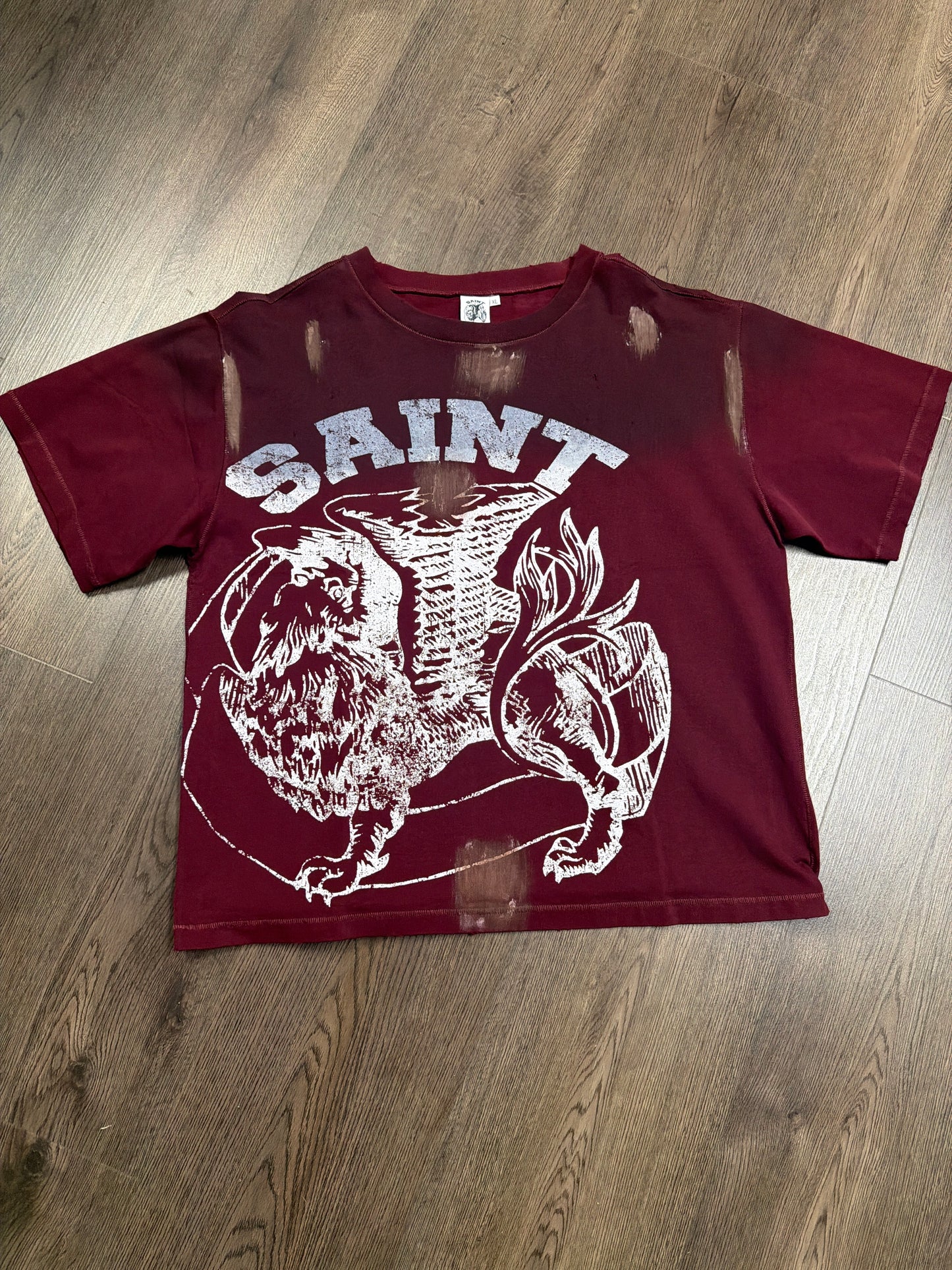 Saint Vanity Burgundy Griffin Tee