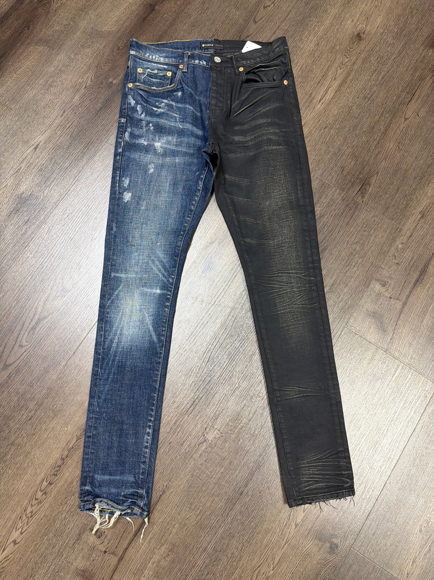 Purple Two Toned Blue/Black Jeans
