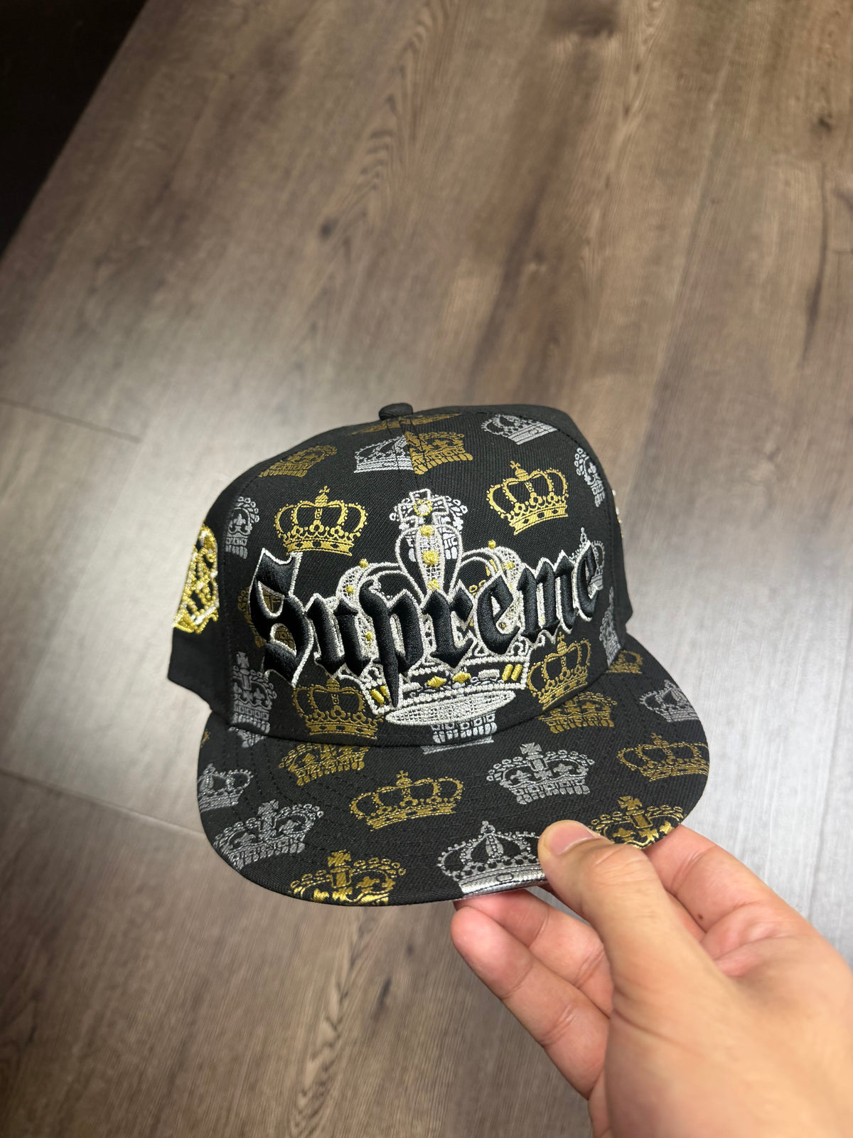 Supreme Black Crown Fitted Cap