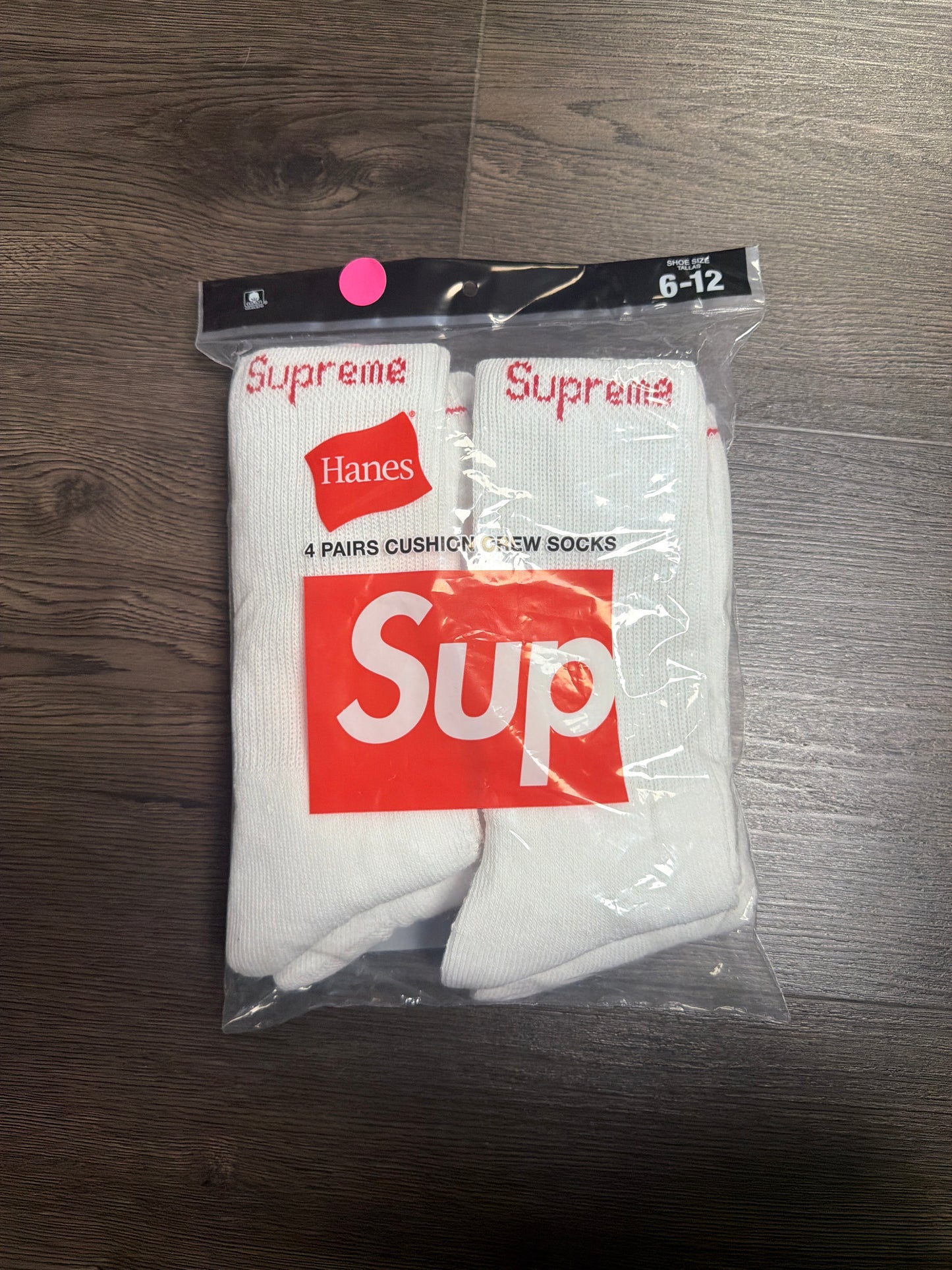 Supreme Socks White 4 Pack