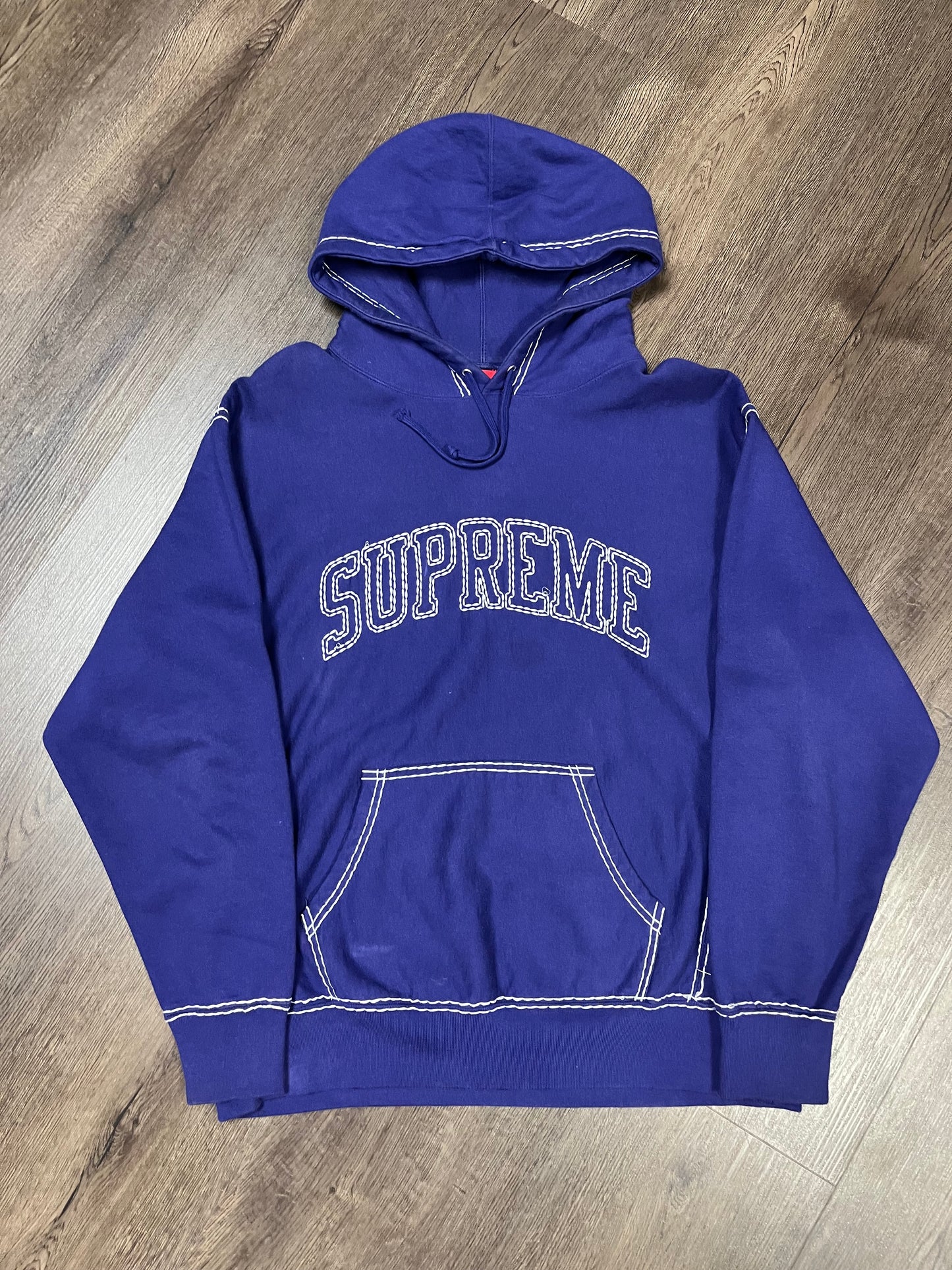 Supreme Purple Big Stitch Hoodie