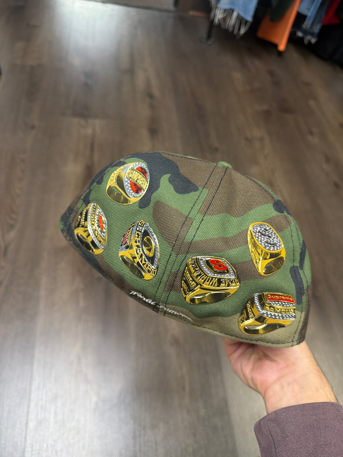 Supreme Camo Box Logo Fitted Rings Hat