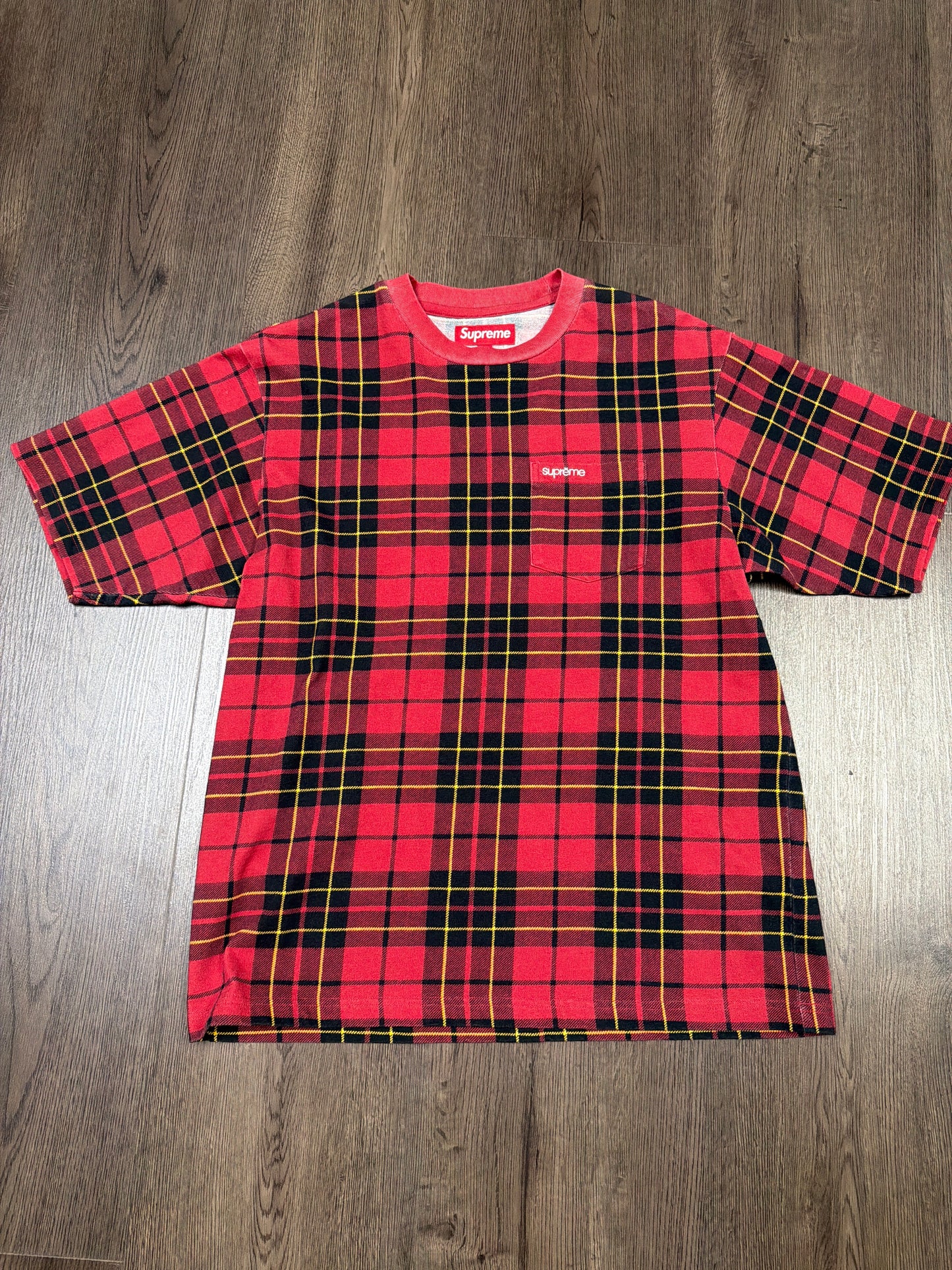 Supreme Red Plaid Pocket Tee