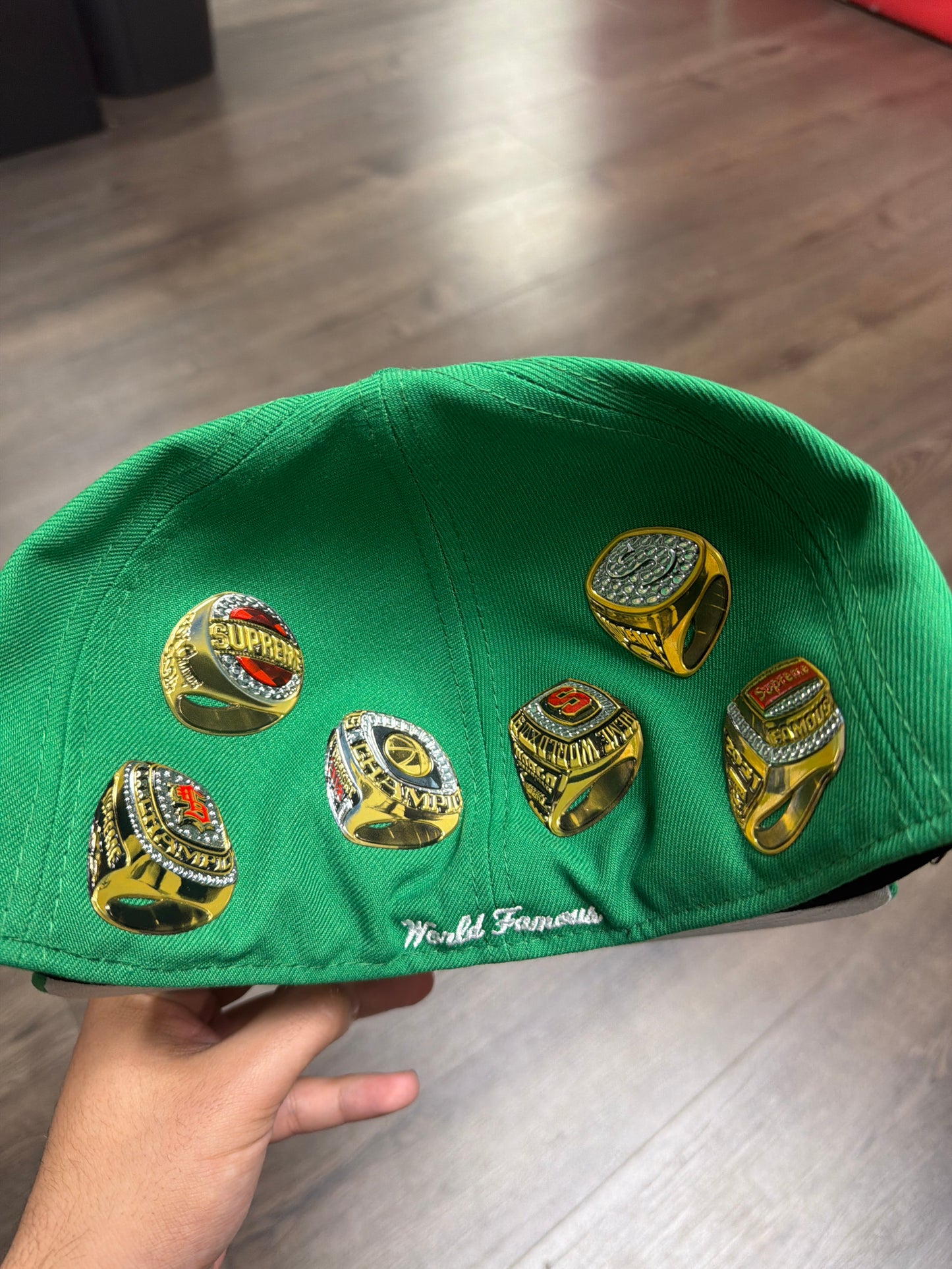 Supreme Green Box Logo Fitted Hat