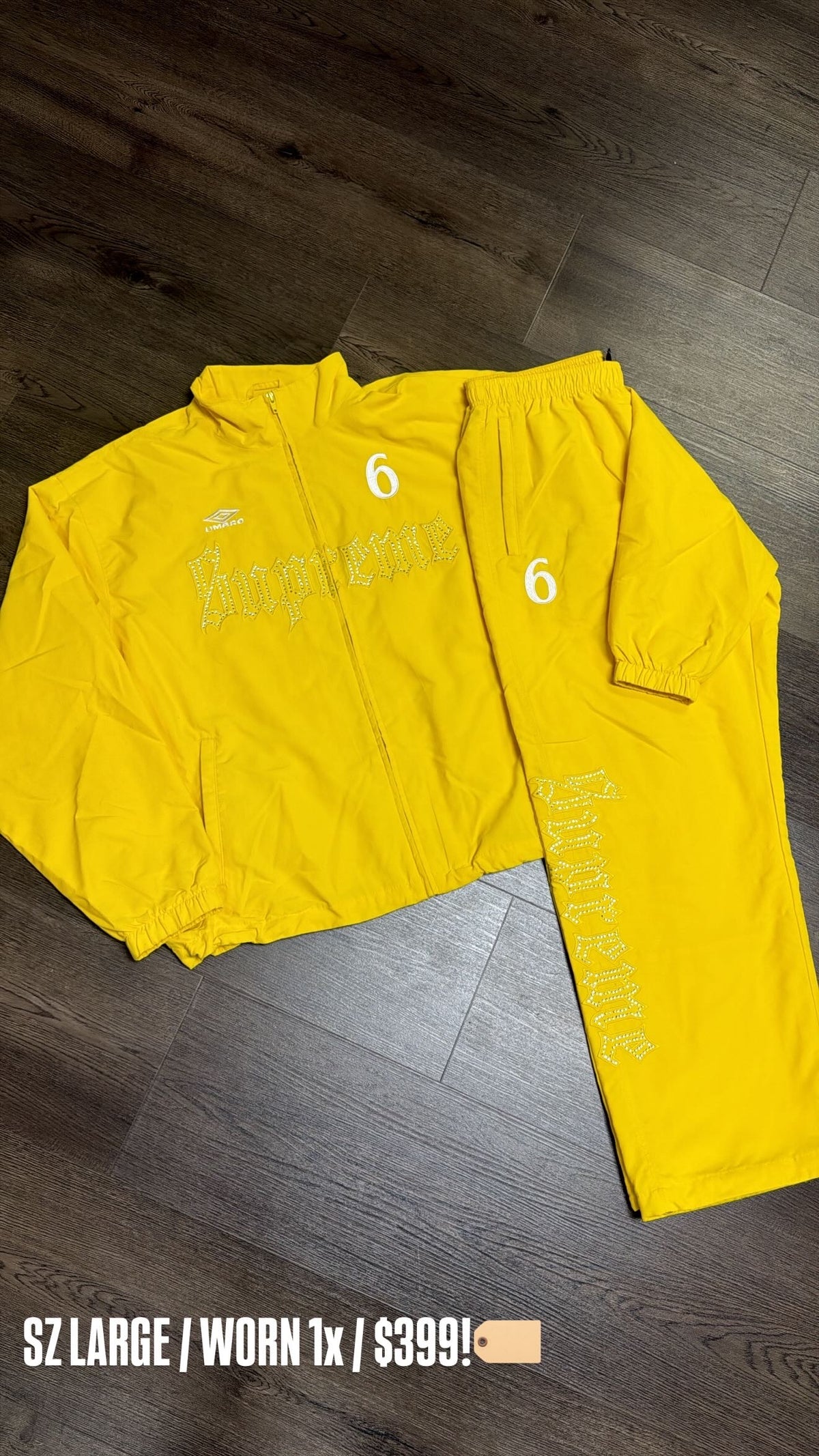 Supreme Yellow Track Rhinestone Set