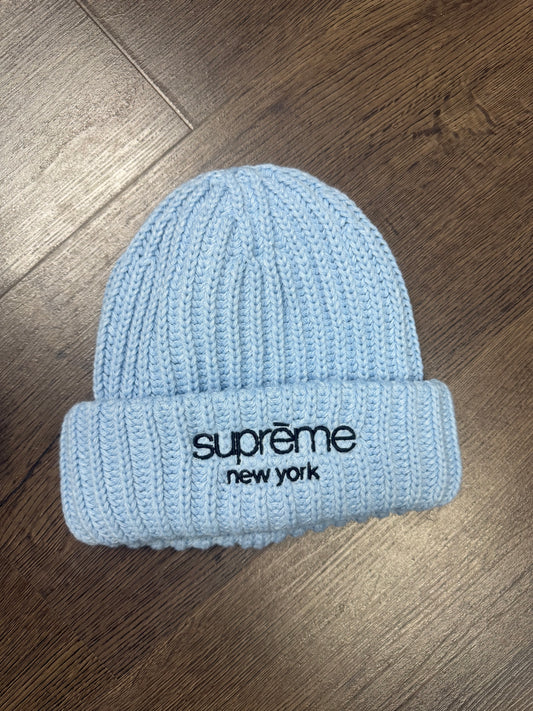 Supreme Blue Ribbed Beanie