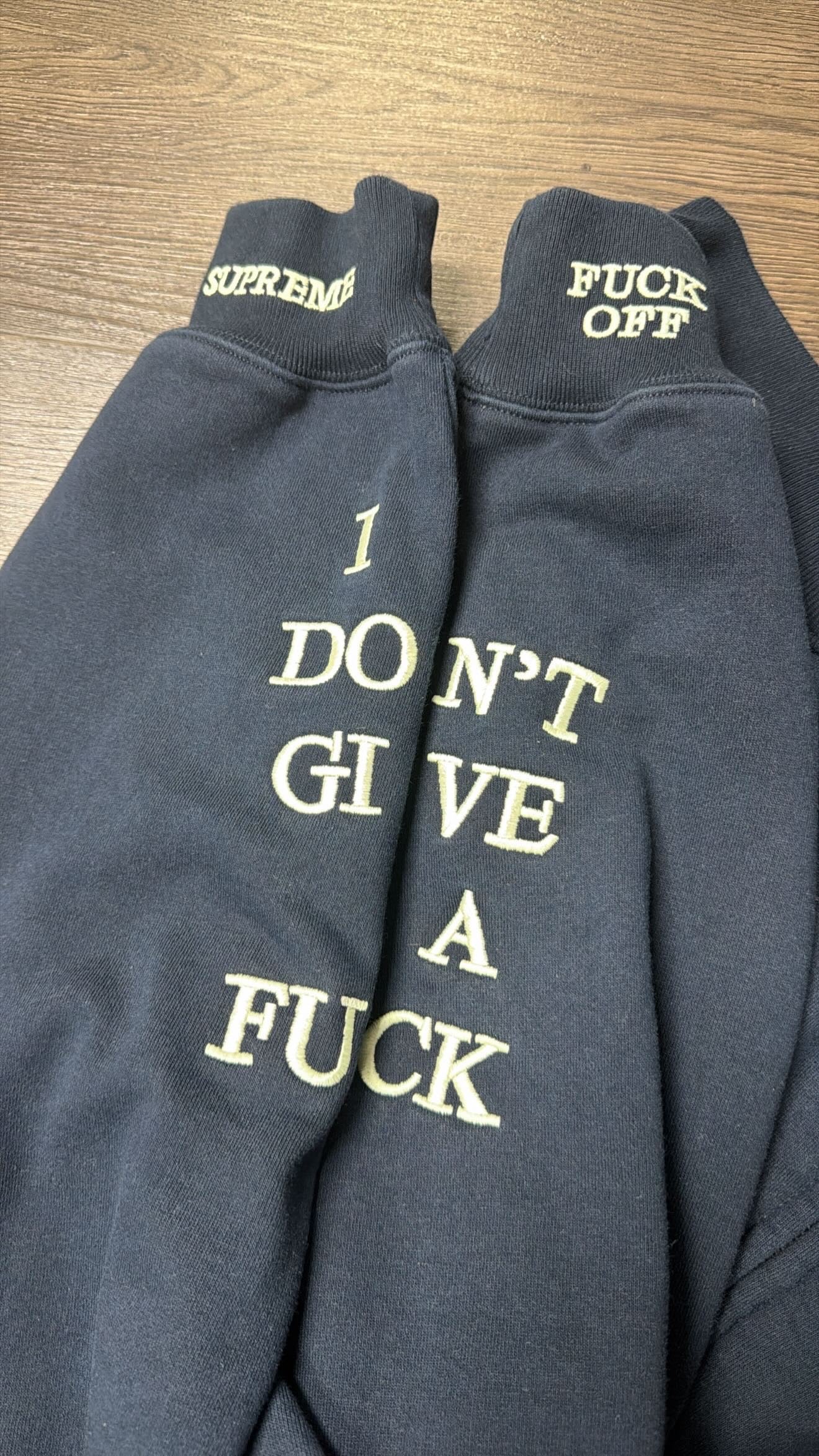 Supreme IDGAF Navy Zip Up