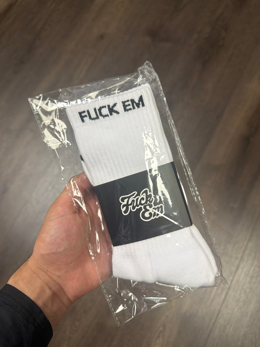 Fuck Em White/Black Socks