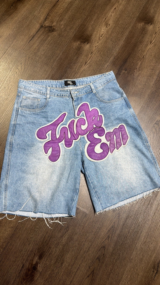 Fuck Em Jorts Purple Patch