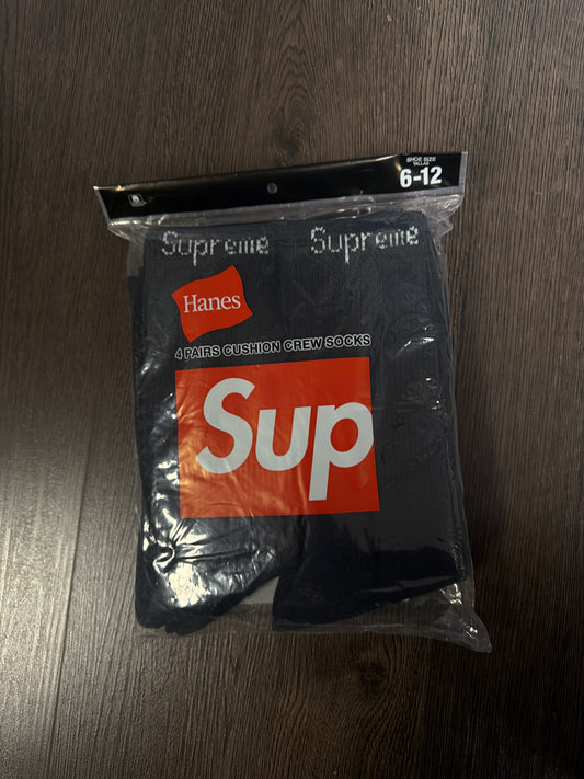 Supreme Socks Black 4 Pack