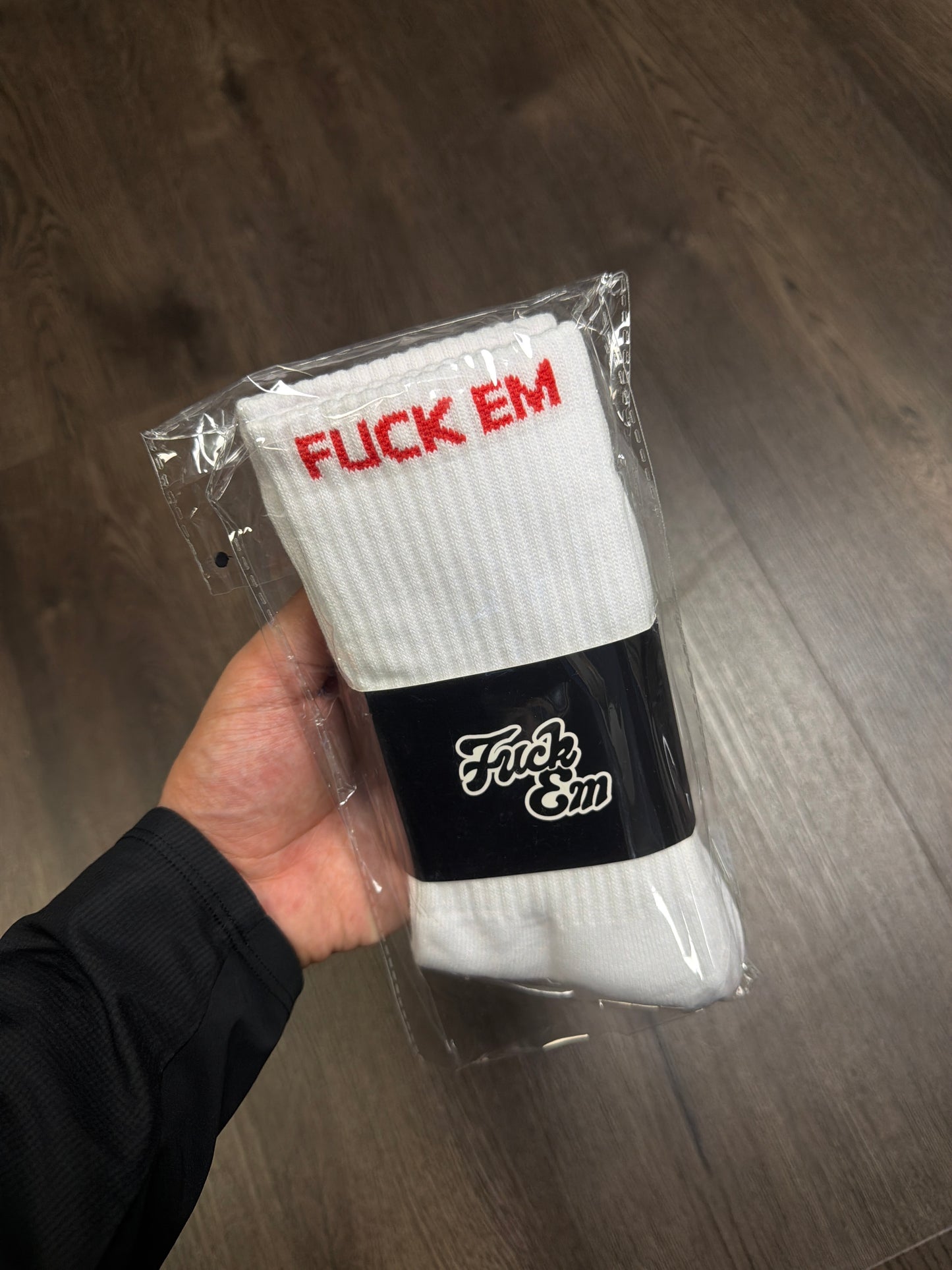 Fuck Em White Red Socks