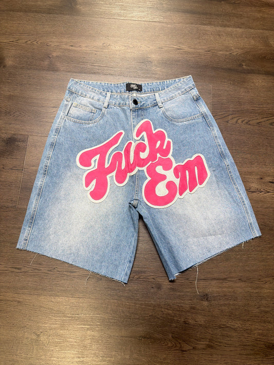 Fuck Em Jorts Pink Patch