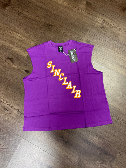 Sinclair Purple Cutout Sleeveless Shirt