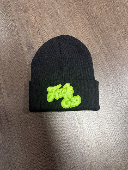 Fuck Em Black Neon Beanie