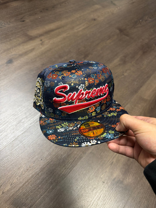 Supreme Navy Floral Fitted Hat