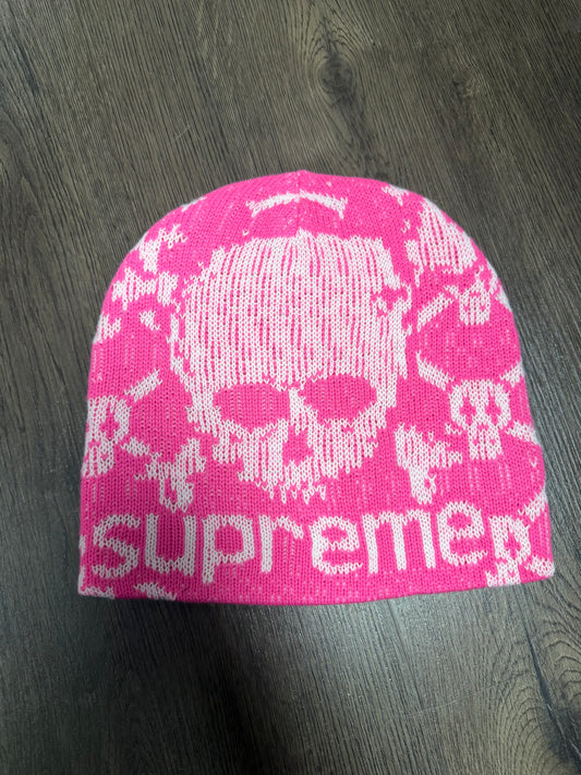 Supreme Pink Vanson Skull Beanie
