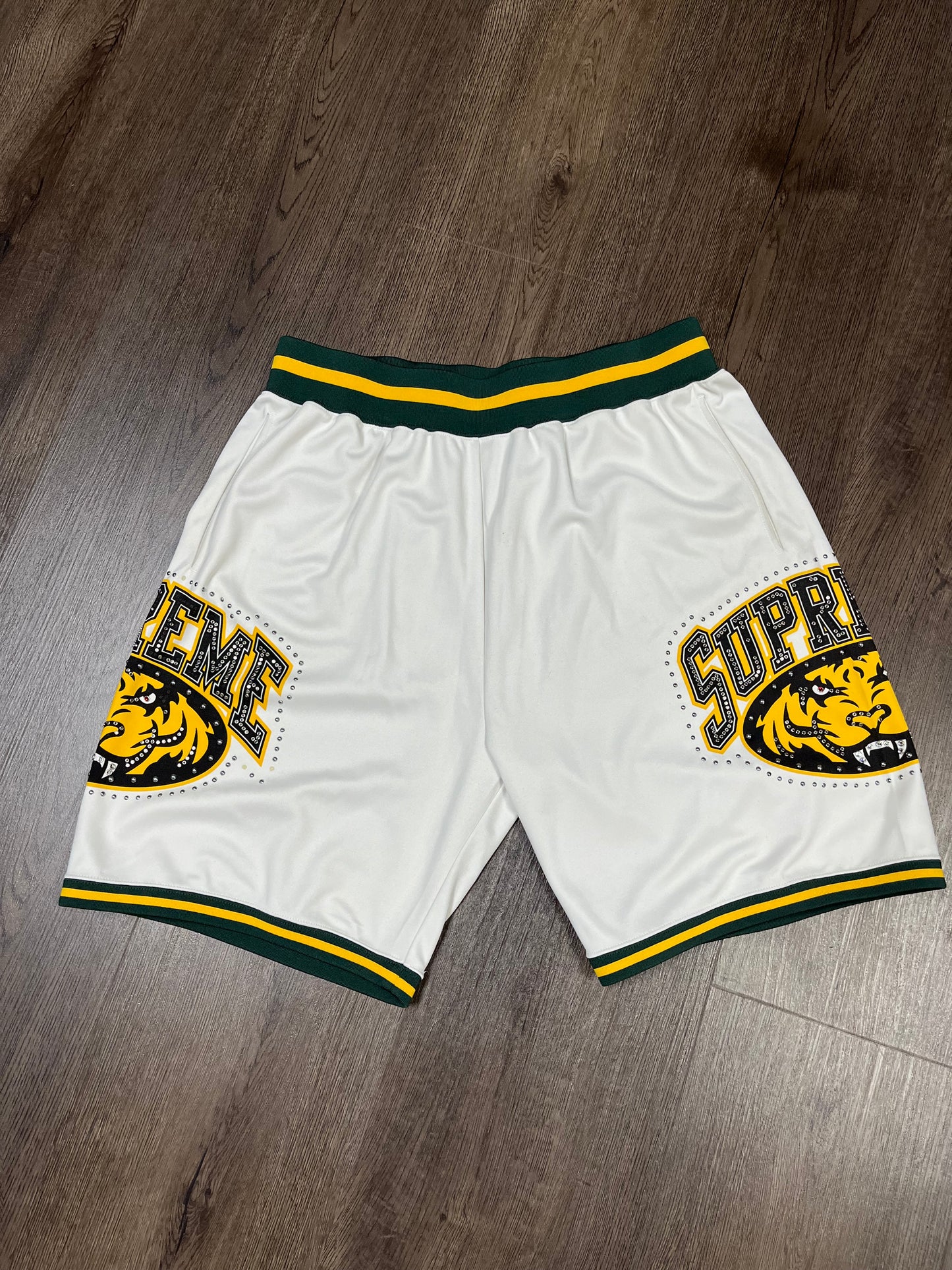 Supreme Green/Yellow White Studded Shorts