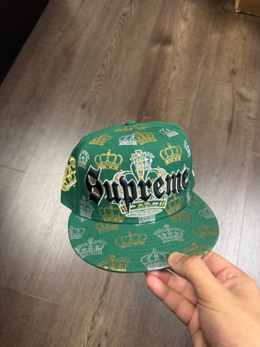 Supreme Green Crown Fitted Cap