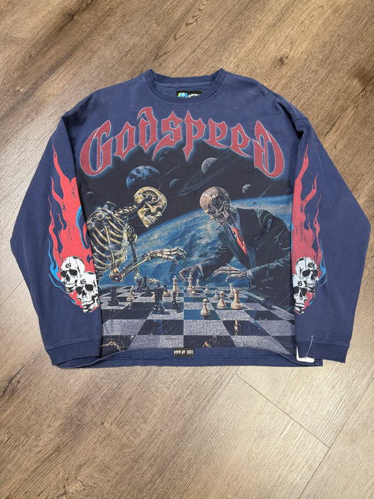 Godspeed Chess Blue/Red Long-Sleeve
