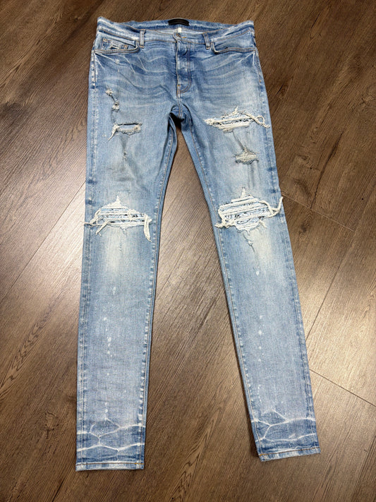 Amiri MX 1 Ice Blue Paisley Patch