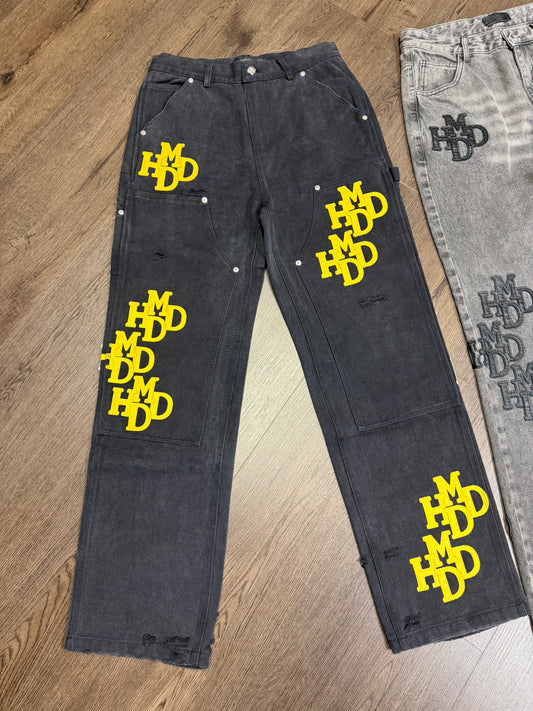 HMDD Black Yellow Denim Jeans