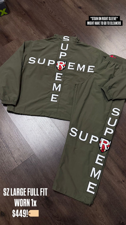 Supreme Olive Green Cross Track Set