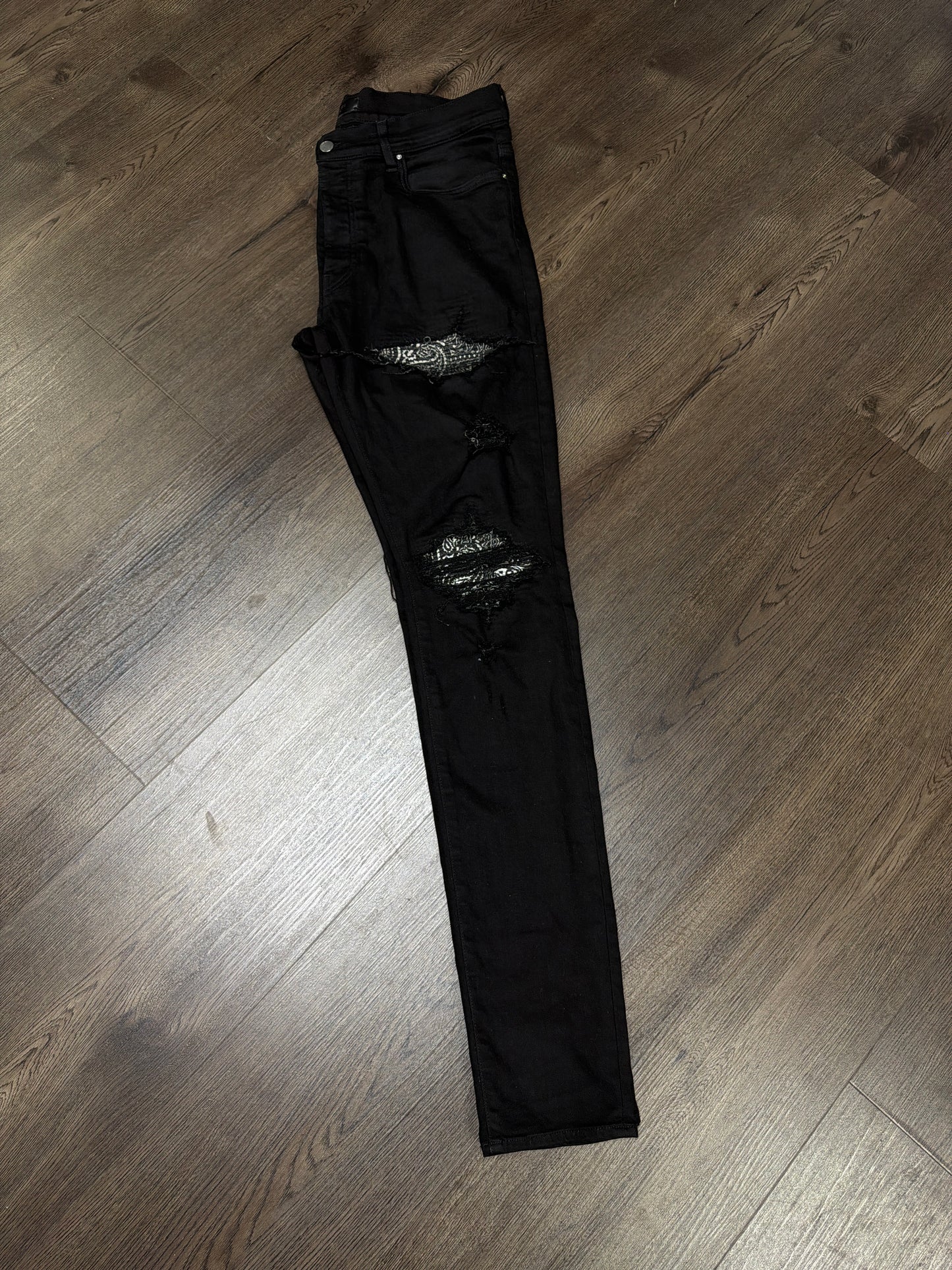 Amiri MX 1 Black Jean Bandana Patch