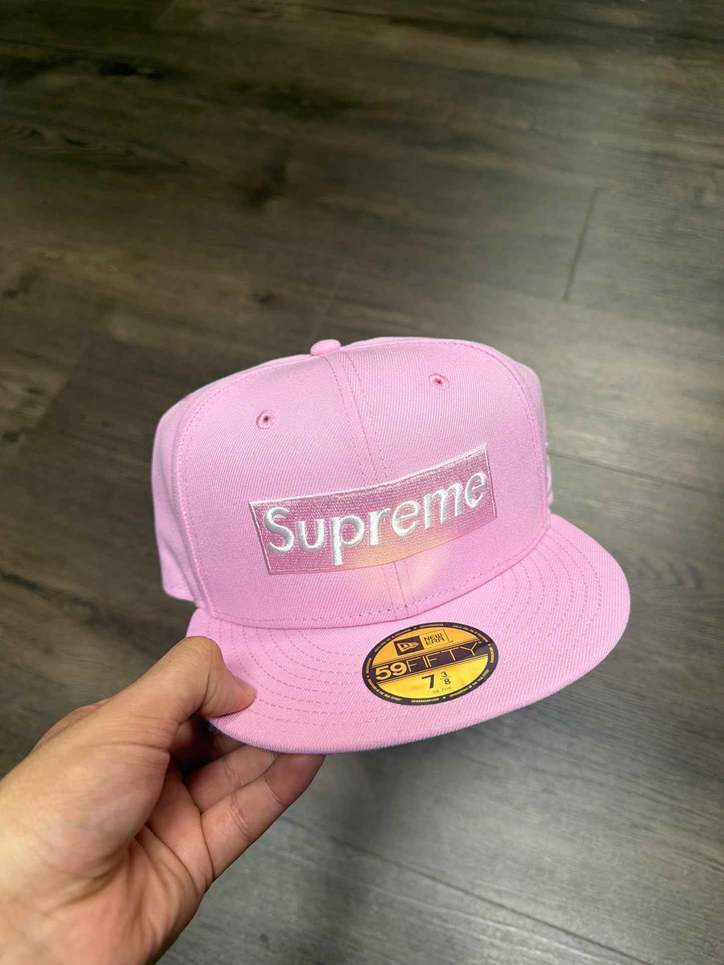 Supreme Pink Box Logo Fitted Hat