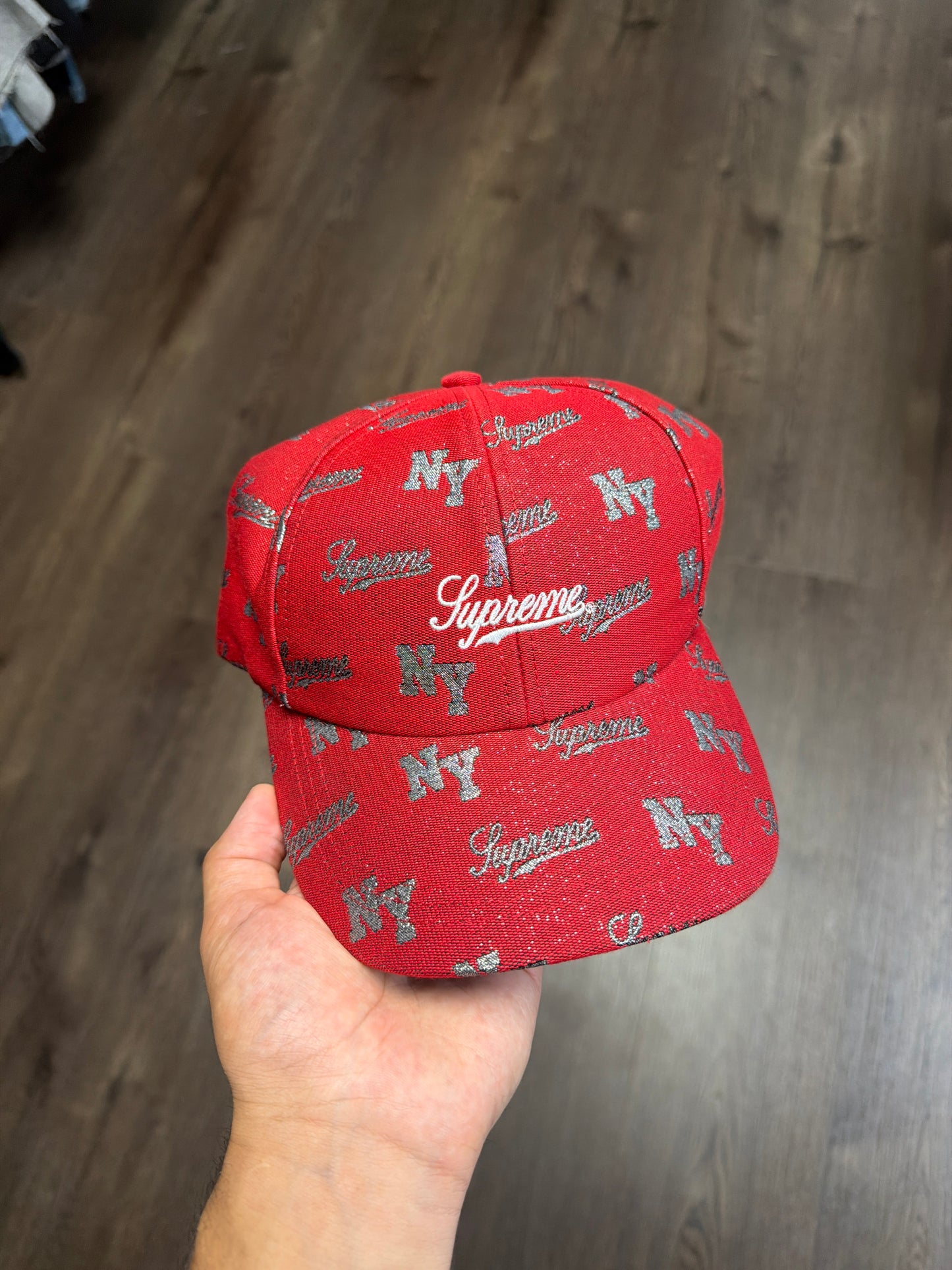 Supreme Red Monogram Hat