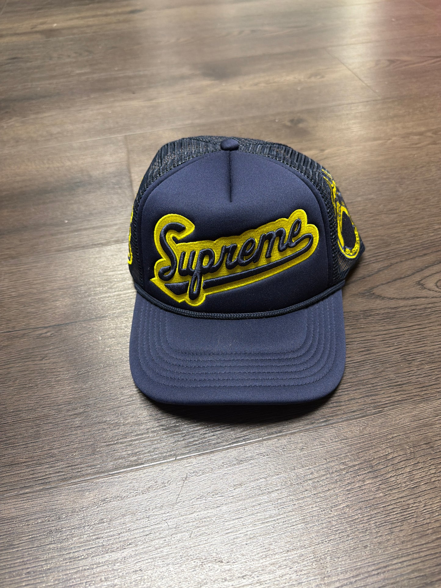 Supreme Navy/Yellow University Hat