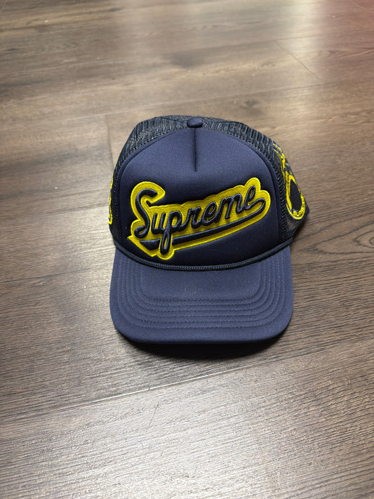 Supreme Navy/Yellow University Hat