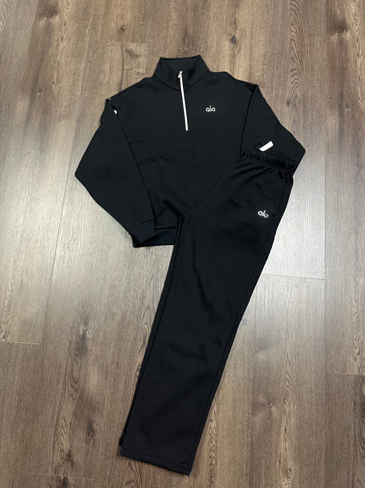 ALO Black Full Quarter Zip Set