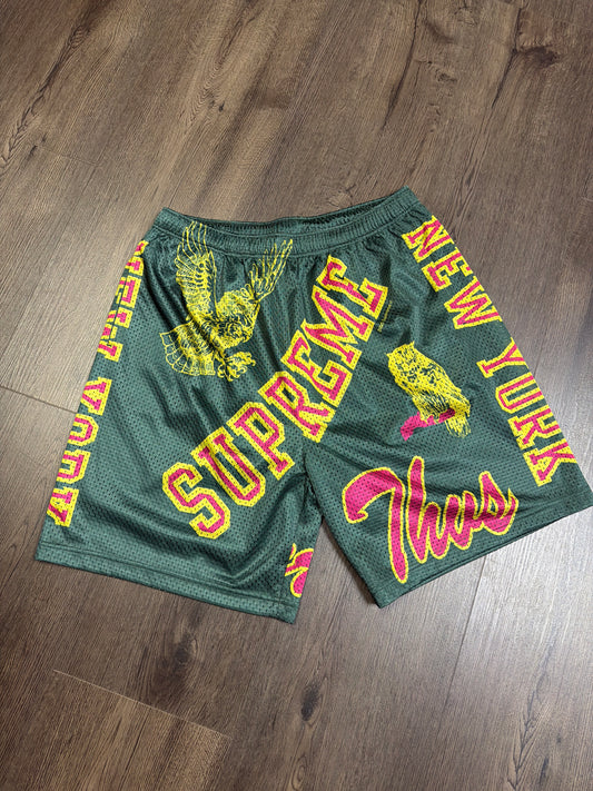 Supreme Green Varsity Shorts