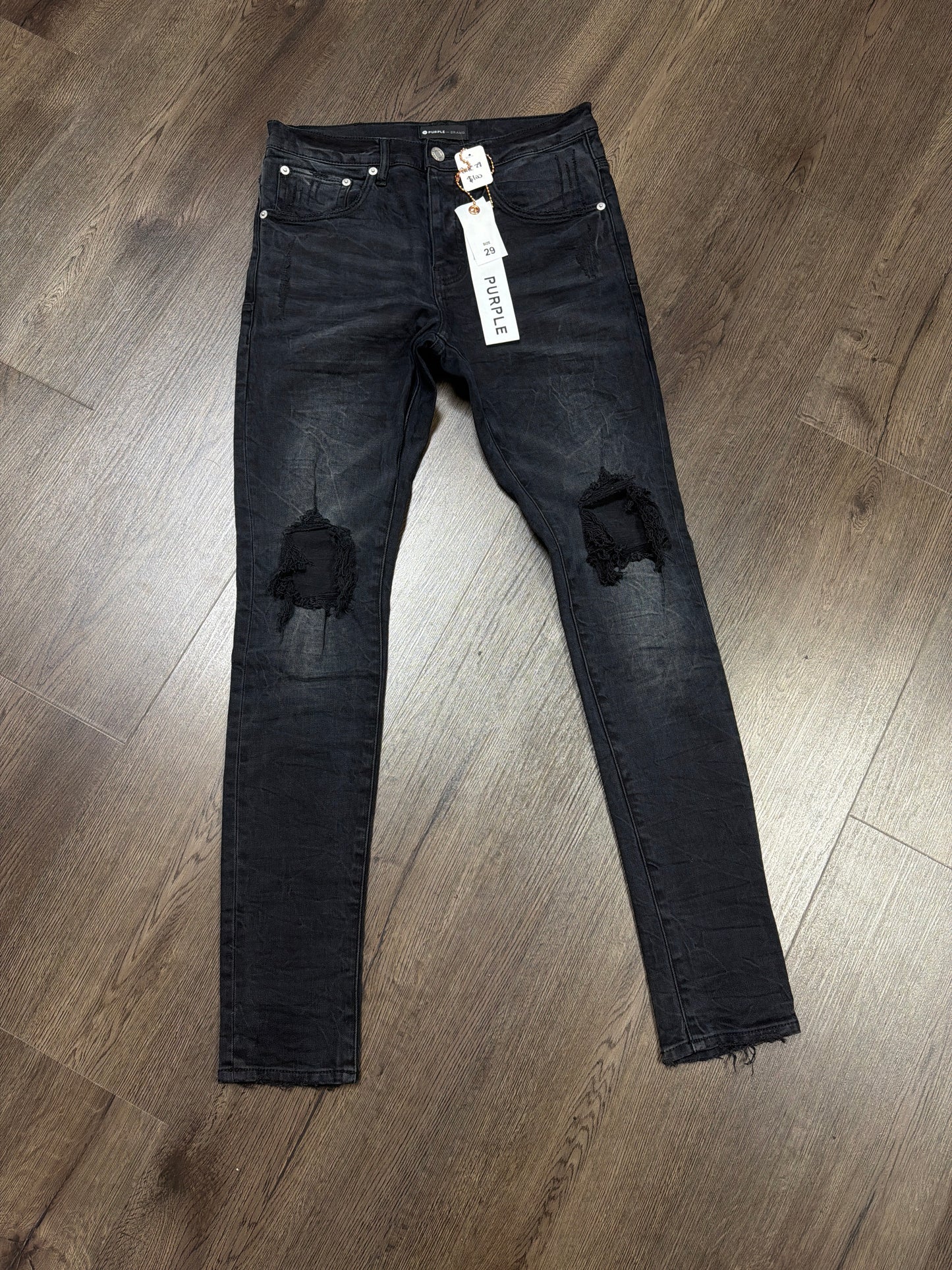 Purple Plain Black Jeans