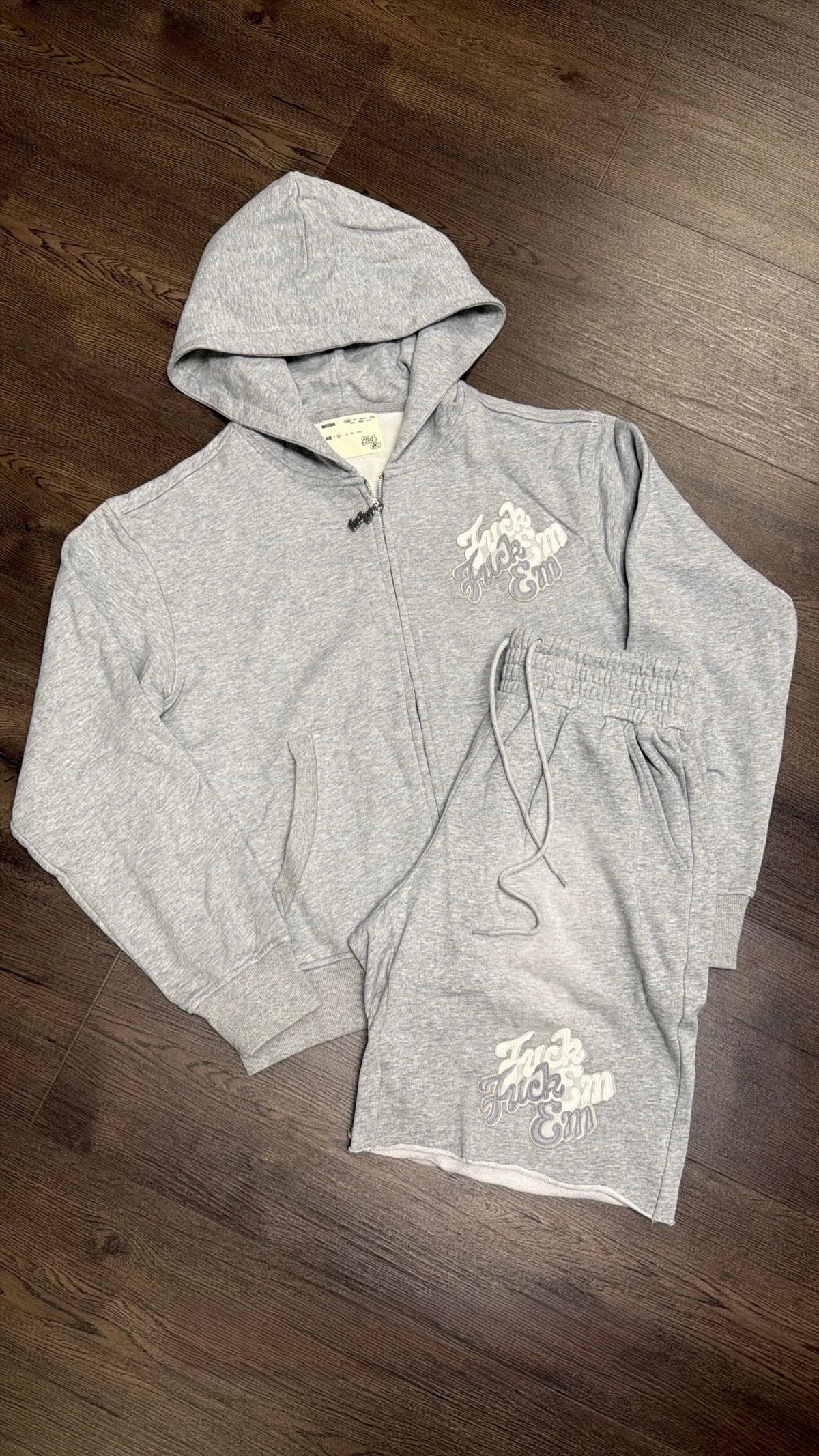 Fuck Em Grey Double Patch Set