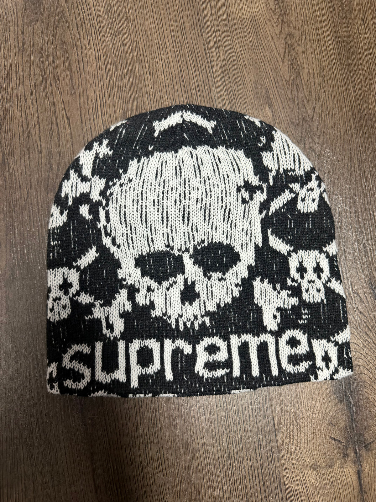 Supreme Black Vanson Skull Beanie