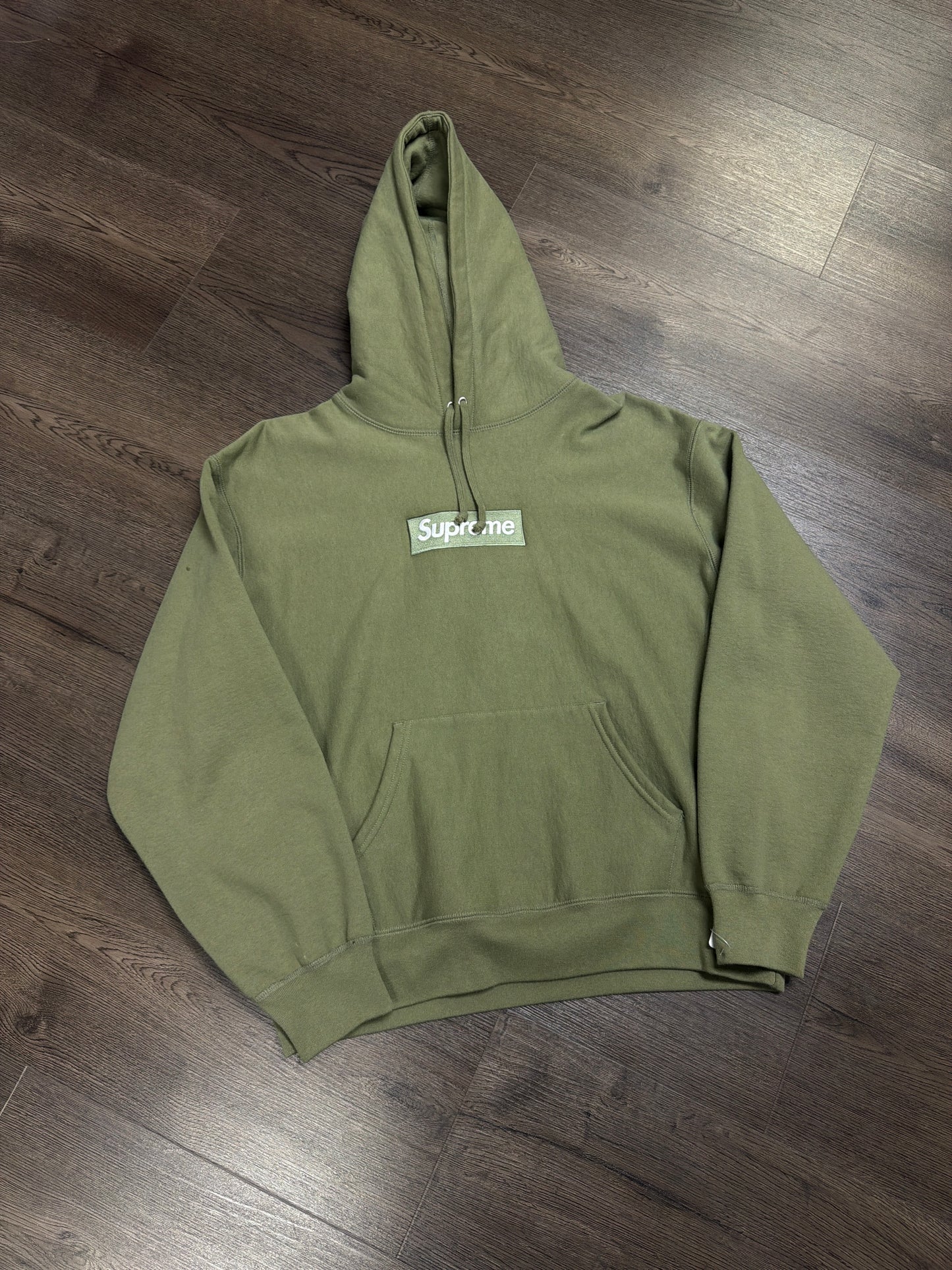 Supreme Olive Green Box Logo Hoodie