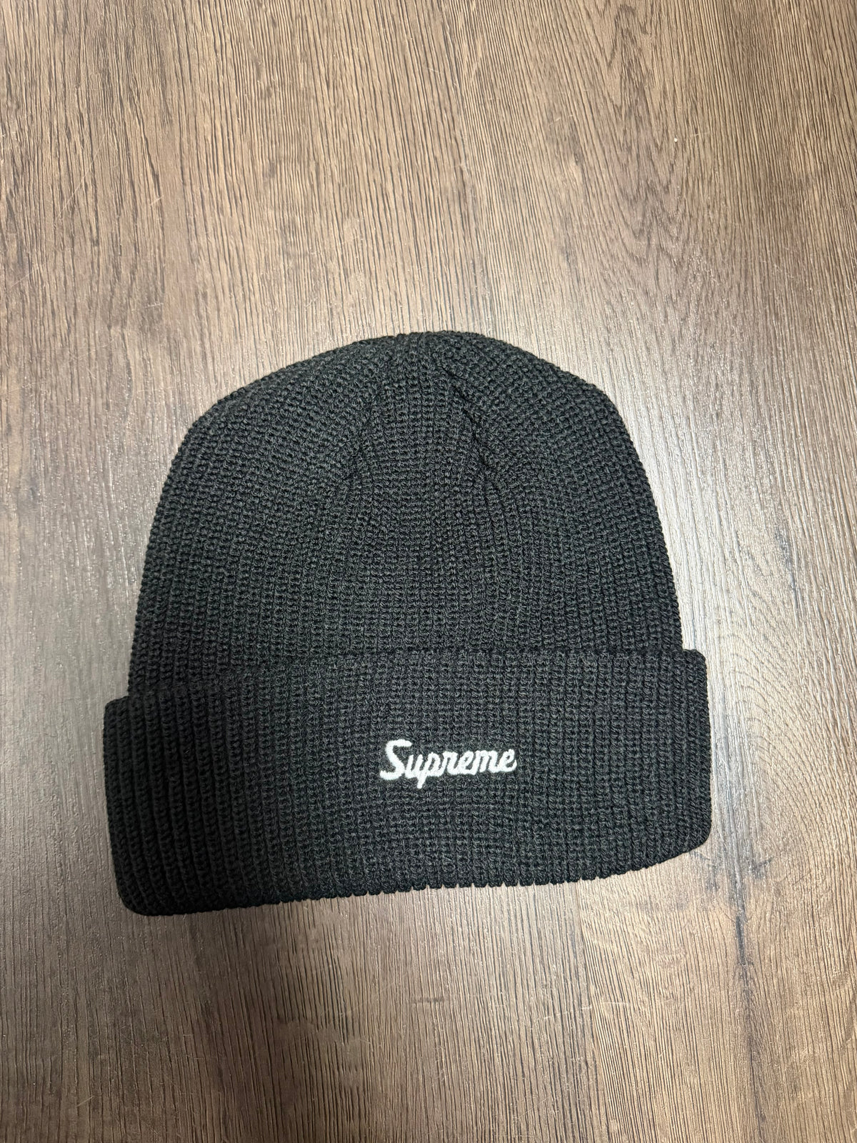 Supreme Black Loose Gauge Beanie