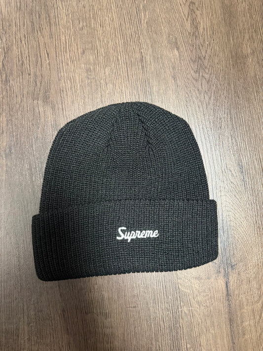 Supreme Black Loose Gauge Beanie