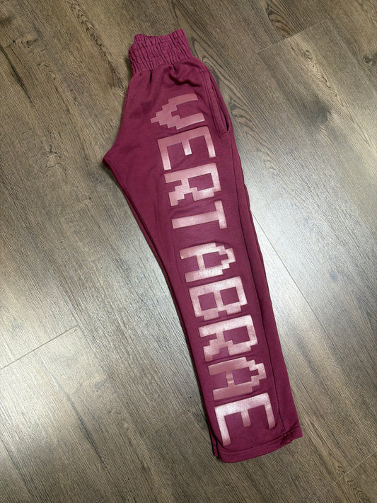 VERTABRAE Burgundy Sweatpants