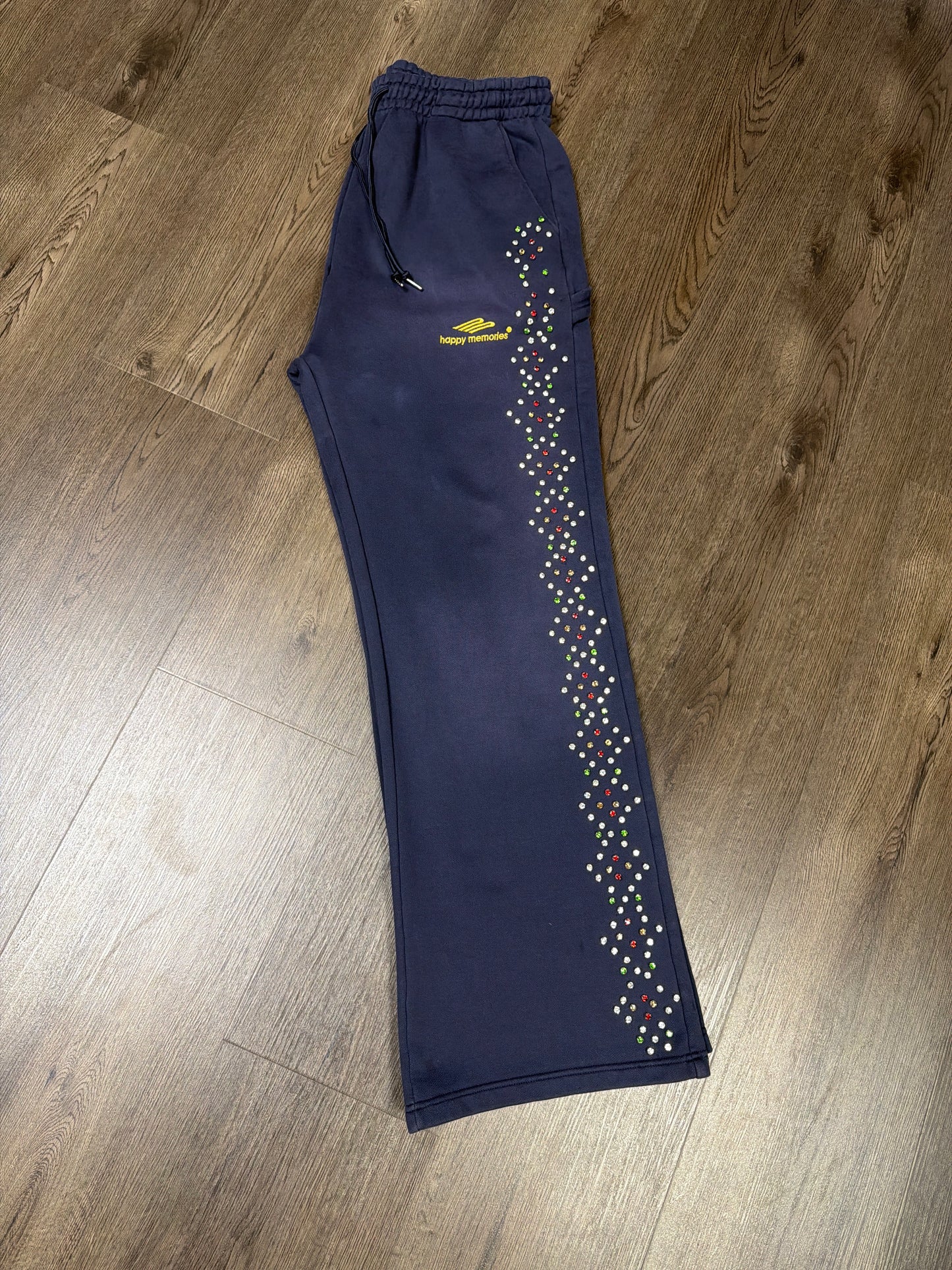 HMDD Navy Rhinestone Sweatpants