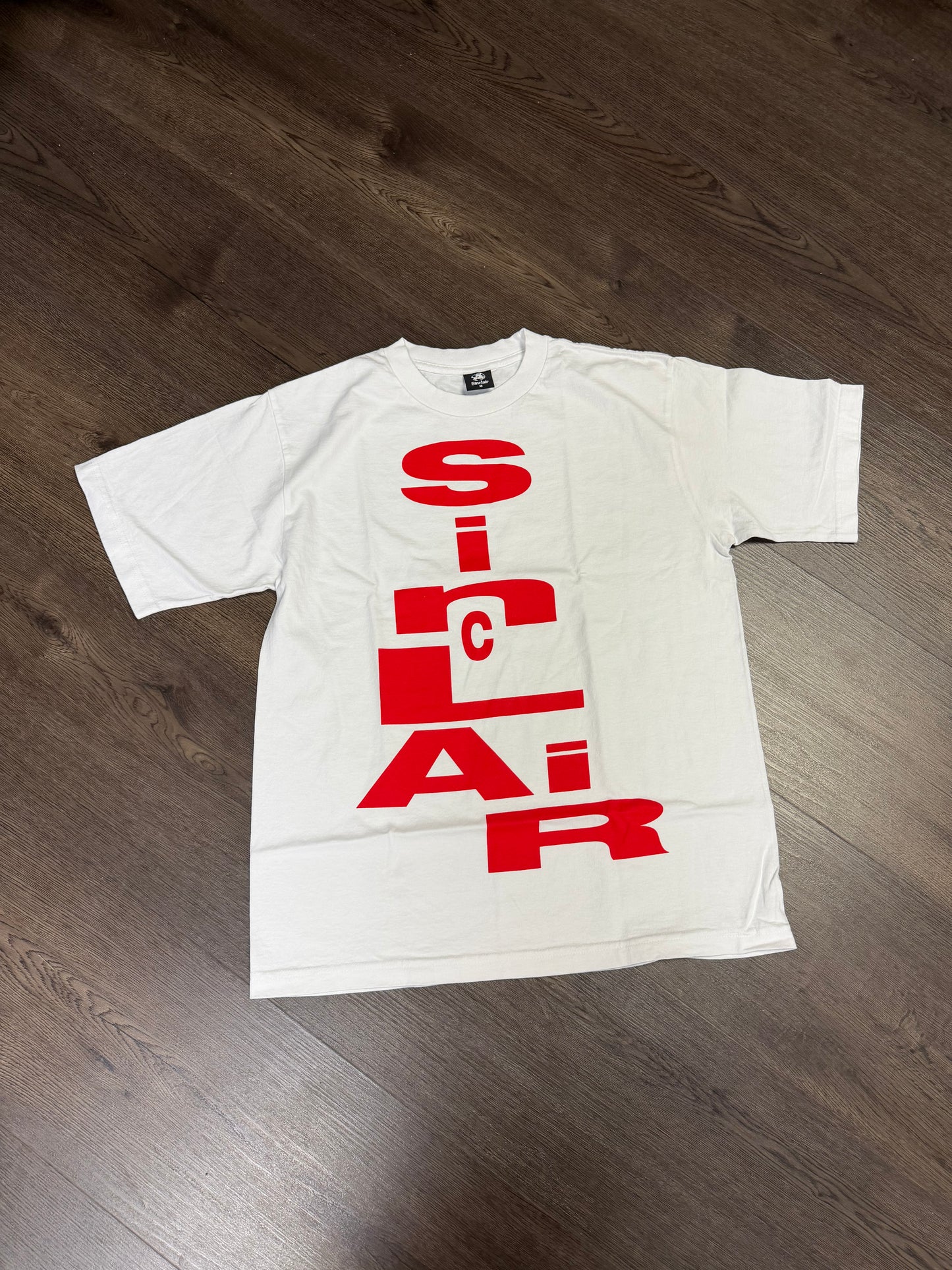 Sinclair White Red Vertical Tee