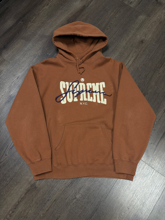 Supreme Brown Embroidered Chenille Hoodie