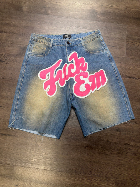 Fuck Em Jorts Pink Patch